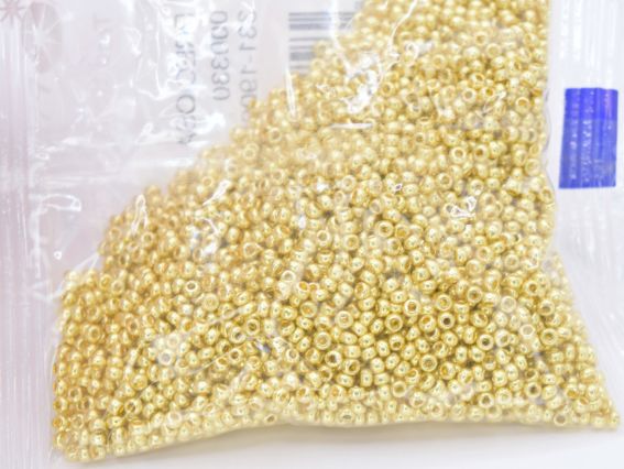 Preciosa Чеський бісер №10/0, круглий, колір 18181 металік світле золото