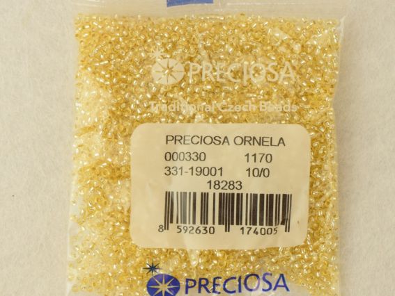 Preciosa Чеський бісер №10/0, круглий, 50 г, колір 18283 св. жовтий, 50 г