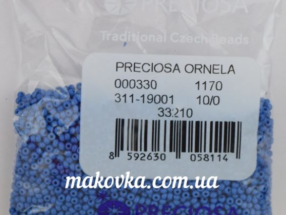 Preciosa Чешский бисер №10/0, круглый, 50 г, цвет синий 33210 