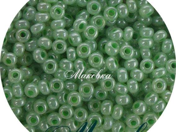 Чешский бисер Preciosa №10/0, круглый, цвет 37156 светло-зеленый
