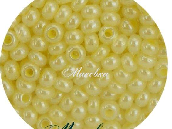 Чешский бисер Preciosa №10/0, круглый, цвет 37186 светло-желтый, 50 г