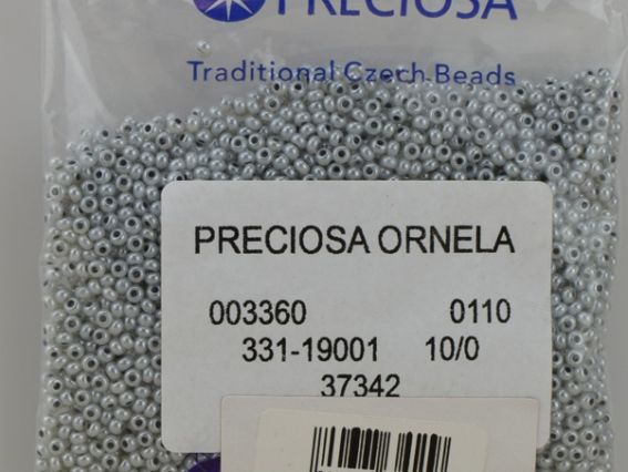 Preciosa Чеський бісер №10/0, круглий, колір 37342 св.сірий, 50 г