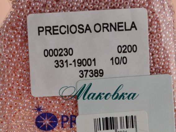  Preciosa Чеський бісер №10/0, круглий, колір 37389 блідо-рожевий