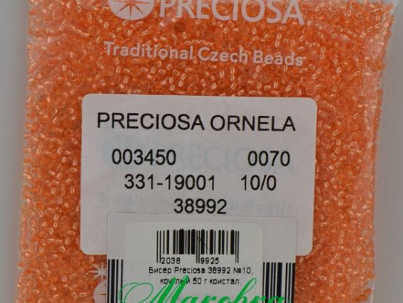 Preciosa Чешский бисер №10/0, круглый, цвет 38992 абрикосовый , 50 г