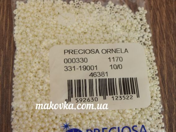 Preciosa Чешский бисер №10/0, круглый, 50 г, цвет молочный 46381 