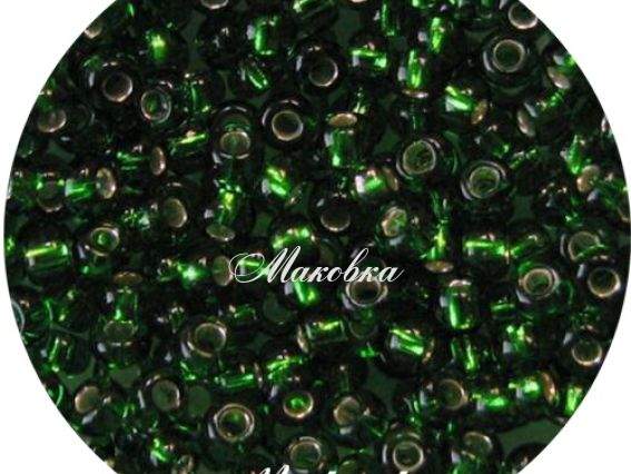 Чешский бисер Preciosa №10/0, круглый, цвет 57120 темно-зеленый 50 г