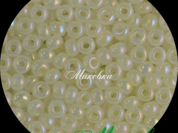 Чешский бисер Preciosa №10/0, круглый, цвет 57206 радужный кремовый 50 г