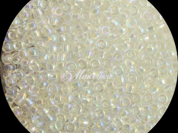 Чеський бісер Preciosa №10/0, круглий, колір 58205 білий райдужний 50 г Чеський бісер Preciosa №10/0, круглий, колір 58205 білий райдужний 50 г