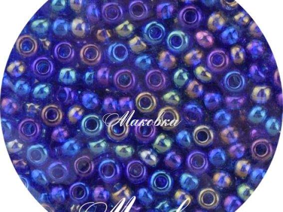 Чешский бісер Preciosa №10/0, круглый, цвет 61300 прозрачный радужный синий 50 г Чешский бісер Preciosa №10/0, круглый, цвет 61300 прозрачный радужный синий 50 г