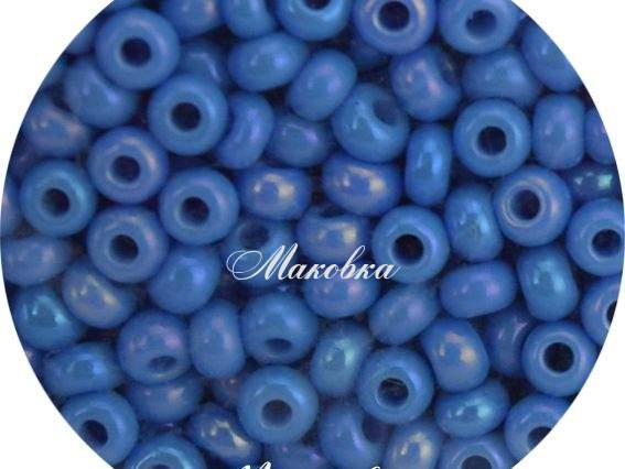 Чешский бисер Preciosa №10/0, круглый, цвет 64080 радужный светло-синий, 50г