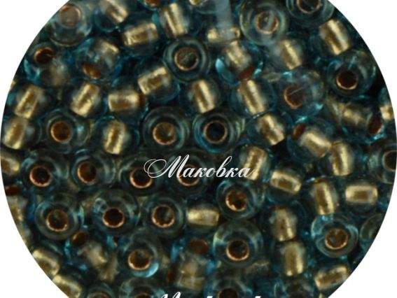 Чешский бісер Preciosa №10/0, круглый, цвет 69000 голубой с бронзовой серединой Чешский бісер Preciosa №10/0, круглый, цвет 69000 голубой с бронзовой серединой