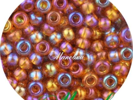 Чешский бисер Preciosa №10/0, круглый, цвет 11090 карамель, радужный 50 г