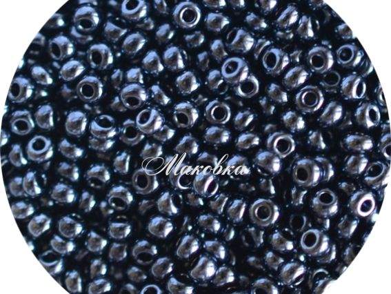 Чешский бисер Preciosa №10/0, круглый, цвет 49102 темно-серый 50 г