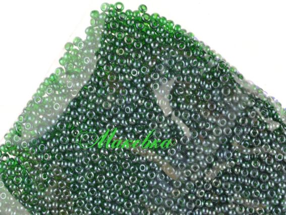 Чешский бисер Preciosa №10/0, круглый, цвет 56060 тёмно-зеленый