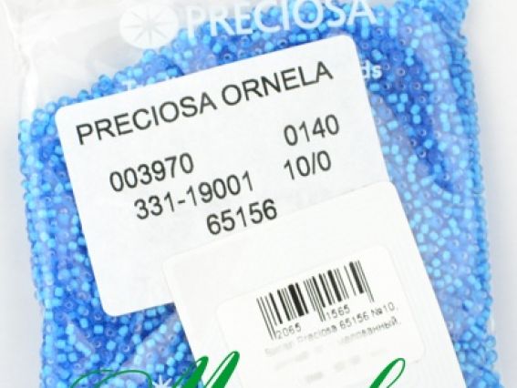 Чеський бісер Preciosa №10/0, круглий, колір 65156 яскраво-синій