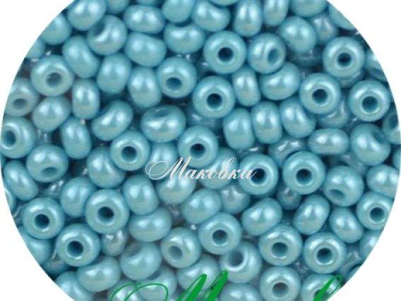 Чешский бисер Preciosa №10/0, круглый, цвет 68030 голубой джинсовый 50 г