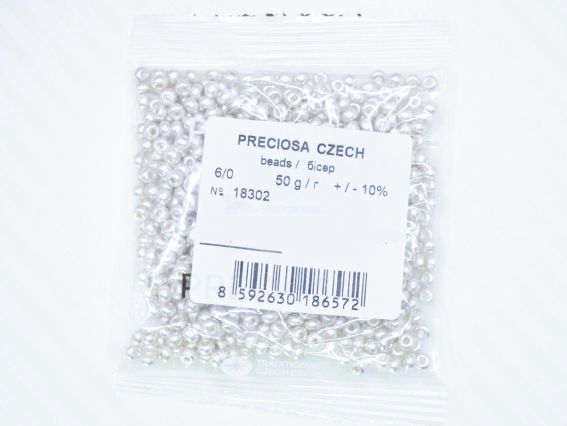 Чеський бісер Preciosa №6/0, круглий, 311-19 колір світле срібло 18302 50 г