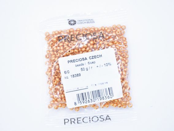 Чеський бісер Preciosa №6/0, круглий, 311-19 колір золото 18389 50 г