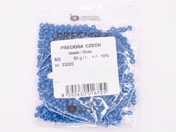 Чешский бисер Preciosa №6/0, круглый, 311-19 цвет 33220 натуральный непрозрачный синий джинс50 г