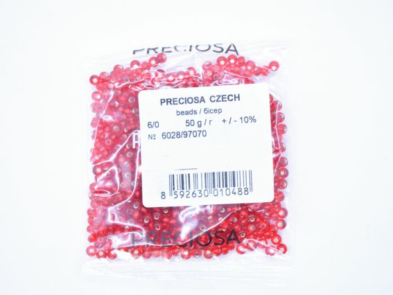 Чеський бісер Preciosa №6/0, круглий, 311-19 колір 97070 червоний 50 г