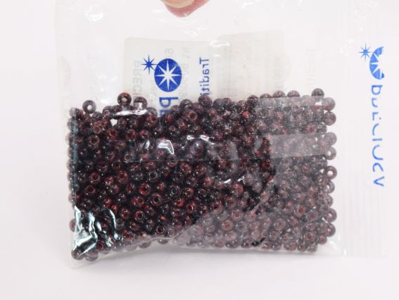 Чеський бісер Preciosa №6/0, круглий, 311-19 колір 99190 коричнево-бордовий травертин 50 г