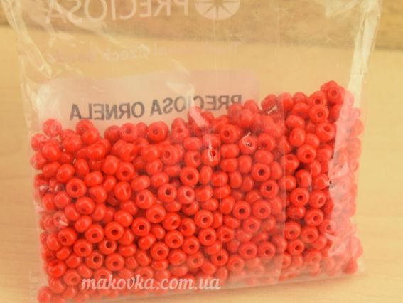 Чеський бісер Preciosa №6/0, круглий, 311-19 колір 93170 непрозорий червоний 50 г