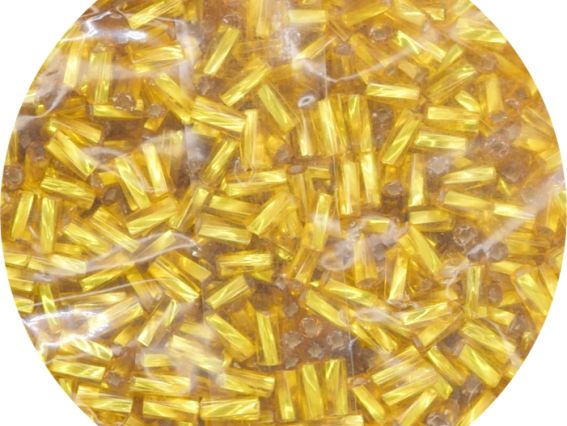 Бисер Preciosa стеклярус-2,  цвет 87010, прозрачный серебро лимонный, 50 г