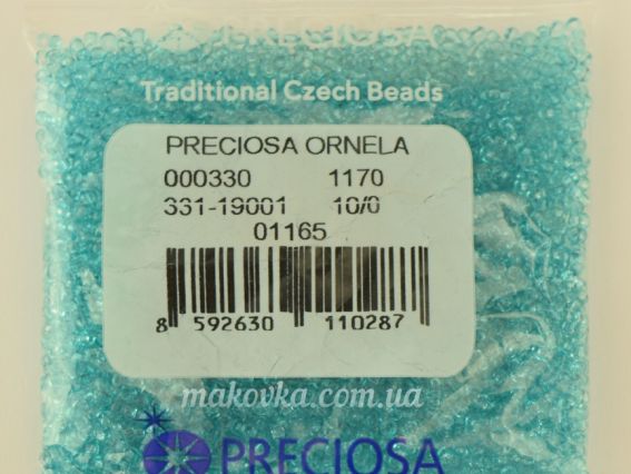 Preciosa Чеський бісер №10/0, круглий, колір 01165 морська хвиля 50 г