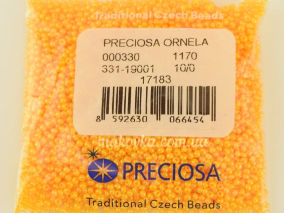 Preciosa  Чешский бисер №10/0, круглый, цвет 17183 желтый кукуруза 50 г