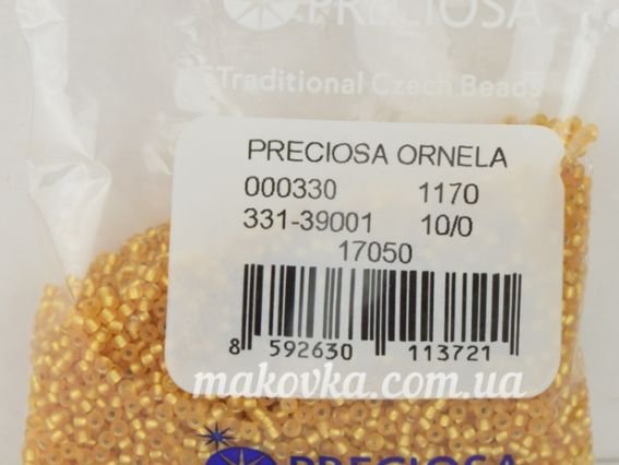 Чеський бісер Preciosa №10/0, круглий, 17050 матовий, №10, 331-39 жовто-золотий 50 г