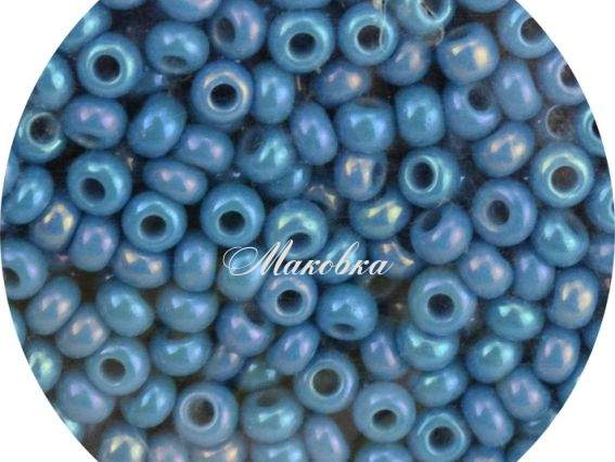 Чешский бисер Preciosa №10/0, круглый, цвет 34220 синий джинс радужный 50 г