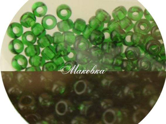 Чешский бисер Preciosa №10/0, круглый, цвет 50060 зеленый 50 г
