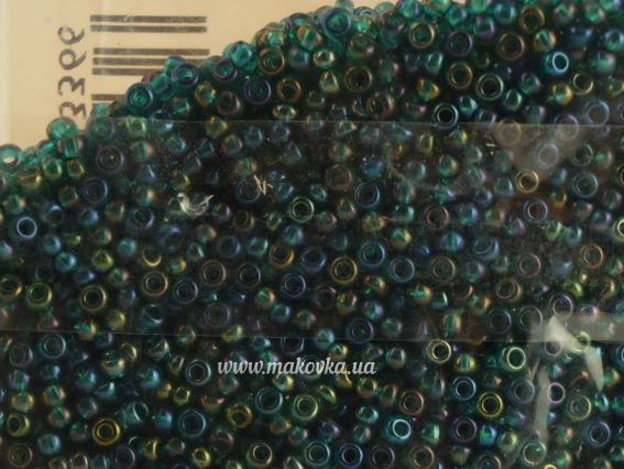 Preciosa Чеський бісер №10/0, круглий, колір 51710 зелений райдужний
