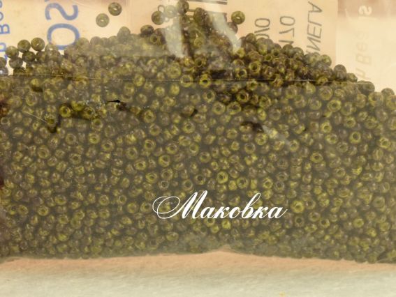 Preciosa  Чешский бисер №10/0, круглый, цвет 59943 травентин желто-коричневый, 50г