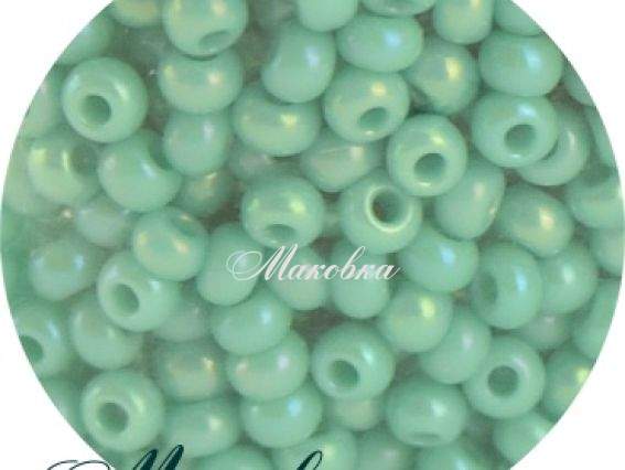 Чеський бісер Preciosa №10/0, круглий, колір 64130 райдужний м'ятний, 50г Чеський бісер Preciosa №10/0, круглий, колір 64130 райдужний м'ятний, 50г