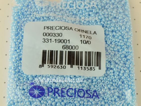 Preciosa Чеський бісер блакитний 68020 №10/0, круглий 50 г