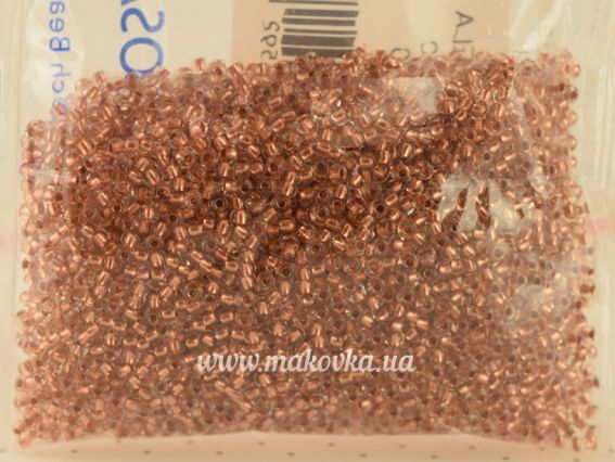 Калиброванный Чешский бисер Preciosa №10/0, круглый, 68105 прозрачный с медным прокрасом