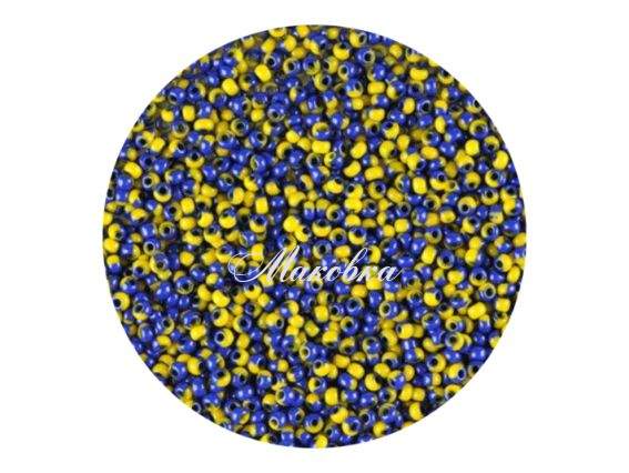 Чеський бісер Preciosa №10/0, круглий, 83730 жовто-синій, 50 г Чеський бісер Preciosa №10/0, круглий, 83730 жовто-синій, 50 г