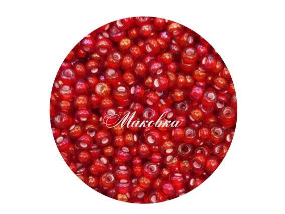 Чеський бісер Preciosa №10 / 0, круглий, колір 95078 червоний райдужний 50г Чеський бісер Preciosa №10 / 0, круглий, колір 95078 червоний райдужний 50г