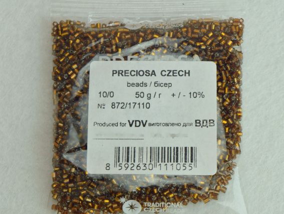 Чешский бисер Preciosa 46205  , №10, 351-31001 белый непрозрачный , рубка, 50 г  розовый 