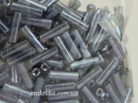 Бисер Preciosa стеклярус-3, 351-27 цвет 46010, прозрачный серый, 50 г