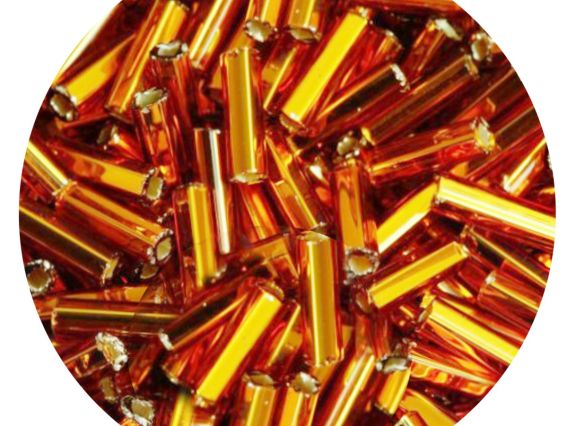 Чеський бісер Preciosa стеклярус-5, колір 17070, прозорий срібло золотий темний, 50 г