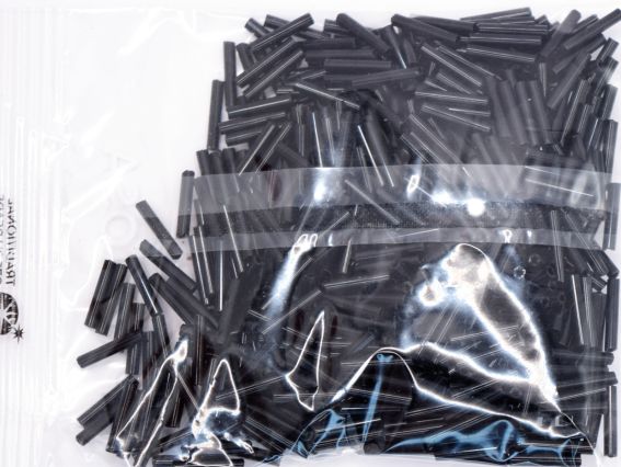 Чеський бісер Preciosa стеклярус-5, колір 23980 , натуральний чорний  , 50 г