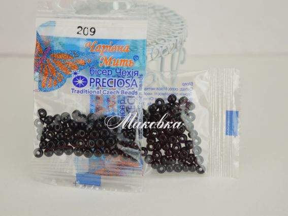Бісер 5 гр Preciosa 209 разм. 6/0 непрозорий чорний