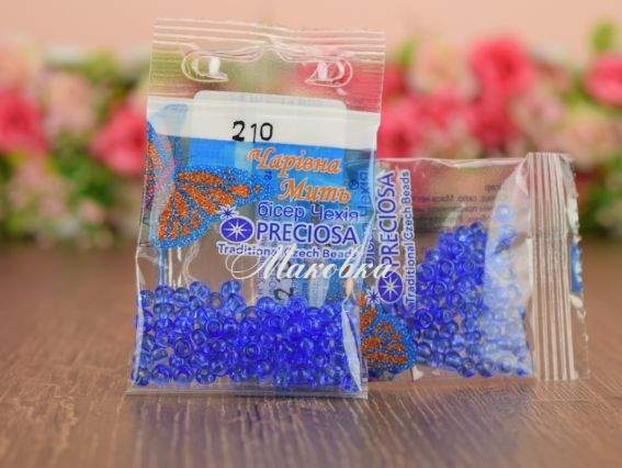 Бісер 5 гр Preciosa 210 разм. 6/0 прозрачный светло-синий