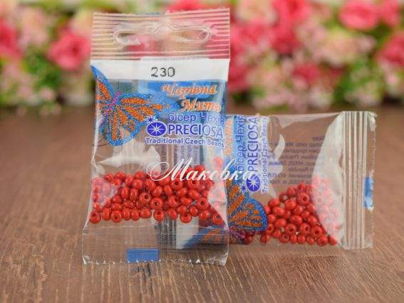 Бісер 5 гр Preciosa 230 разм. 6/0 непрозорий червоний