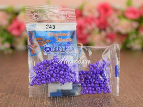 Бісер 5 гр Preciosa 243 розмір. 6/0 непрозорий бузковий