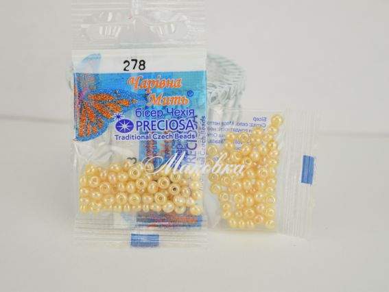 Бісер 5 гр Preciosa 278 разм. 6/0 непрозрачный блестящий беж