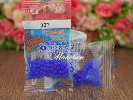 Бісер 5 гр Preciosa 307 разм. 6/0 матовый синий
