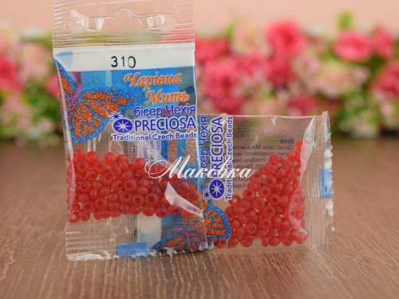 Бісер 5 гр Preciosa 310 разм. 6/0 матовый красный